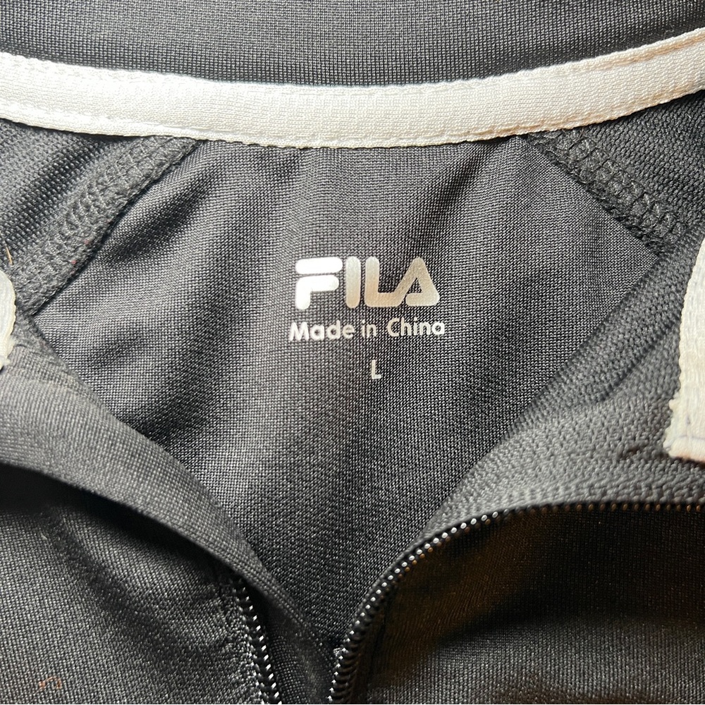 Fila Men’s Black and Gray Zip Top Performance Pullover Size‎ Large - Picture 4 of 15